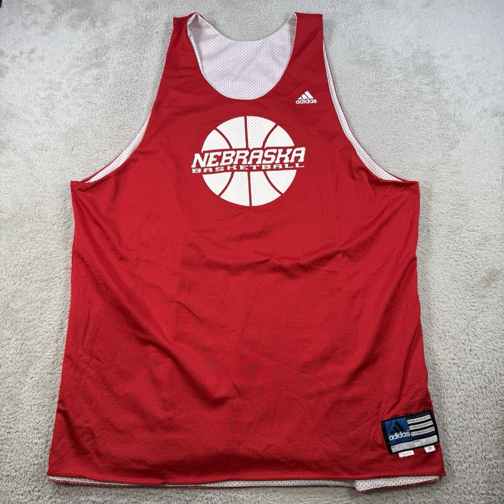 Nebraska Cornhuskers Adidas Jersey Mens 3XL Red White Reversible Basketball #40